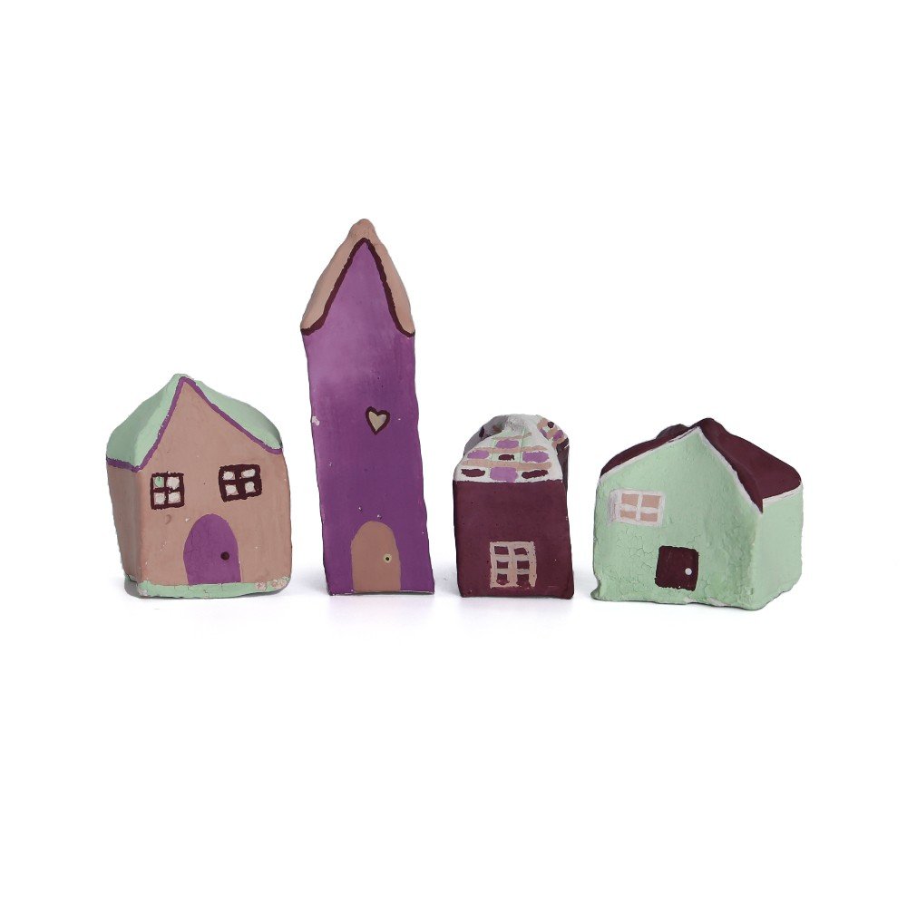 Handmade miniature clay village figurines – Design 6