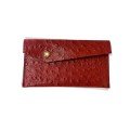 Ostrich Red Genuine 
Leather Wallet