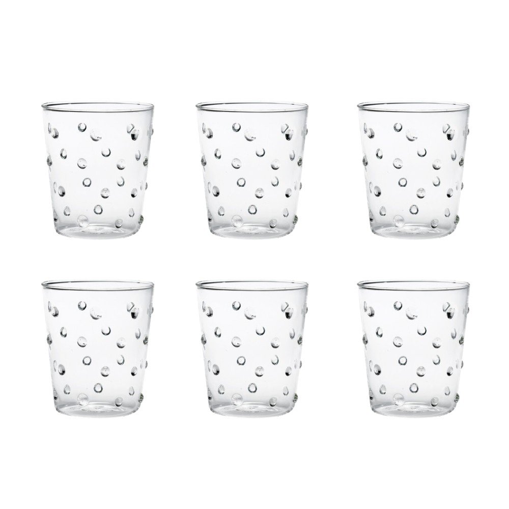 Set of 6 Party Tumbler 
Natural Glasses