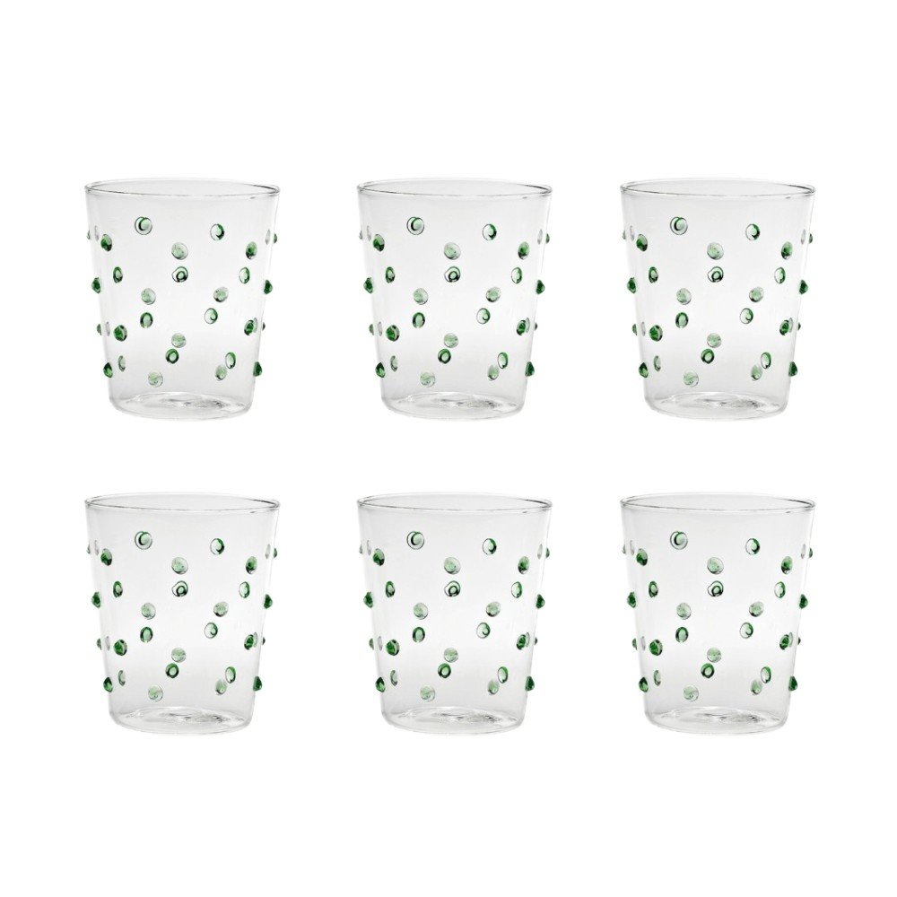 Set of 6 Party Tumbler 
Verde Glasses