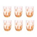 Set of 6 Big Confetti 
Tumbler Peach Glasses