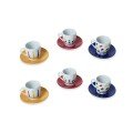 Set of 6 Blue Stroke 
Porcelain Coffee Cups