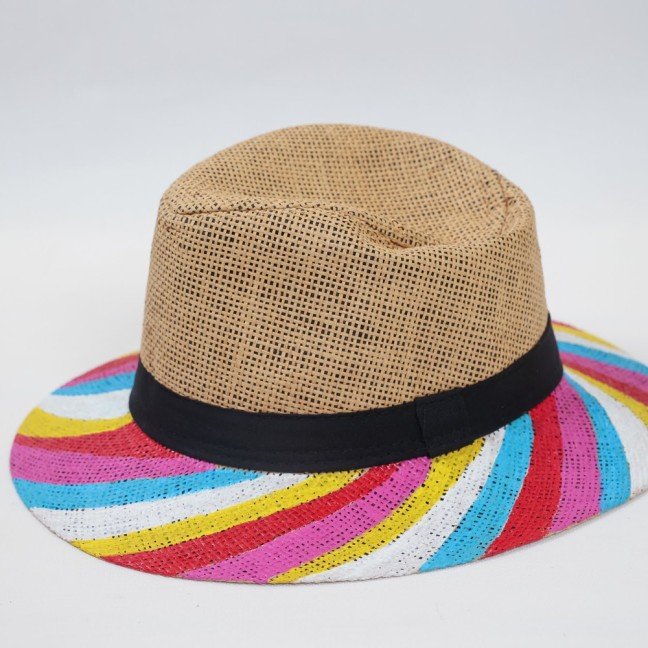 Rainbow Handpainted 
Straw Hat