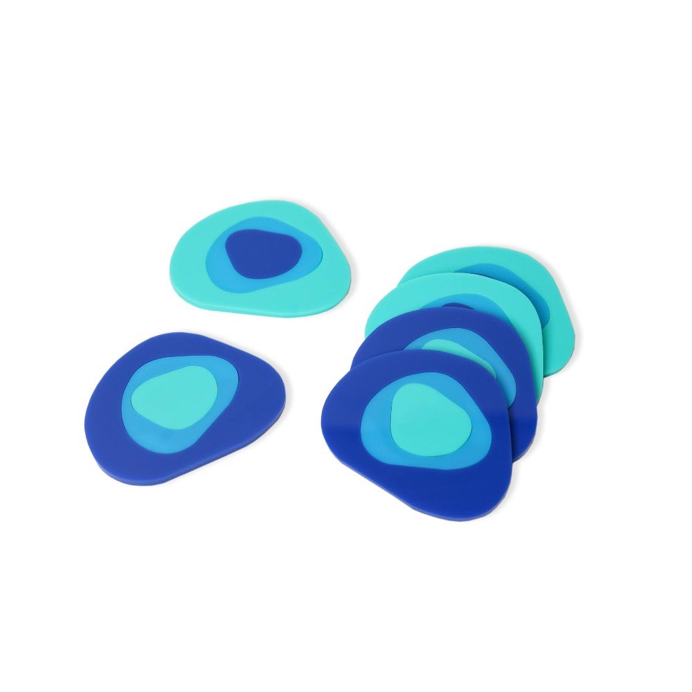 Set of 6 Blue Evil 
Eye Plexi Coasters