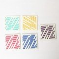 Set of 5 Multicolored 
Linear Plexi Coasters