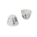 Set of 6 Flowery Porcelain 
Shaffe Coffee Cups
