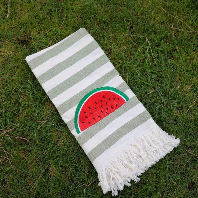Embroidered Watermelon 
Beach Towel