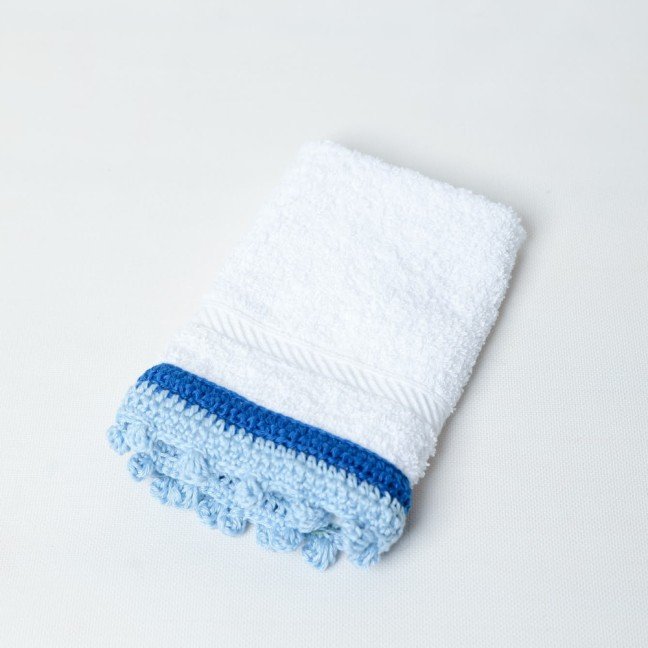Set of 3 Blue 
Crochet Towels