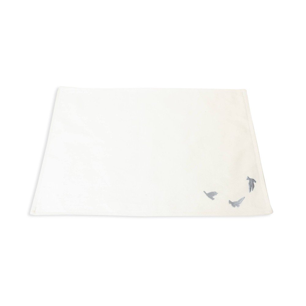 Set of 4 Embroidered 
Birds Placemats