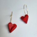 The Heart Hoops 
Clay Earrings