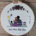 Customizable Happy Family 
Embroidered Hoop