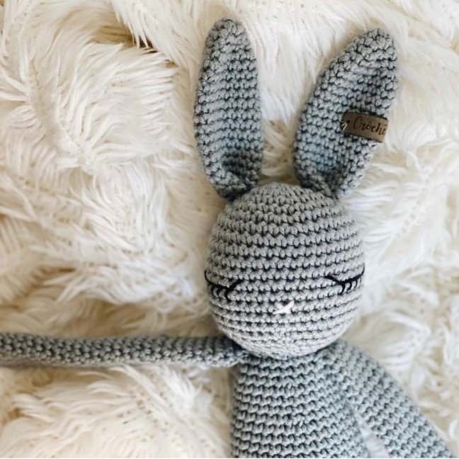 Sleepy Grey 
Crochet Bunny