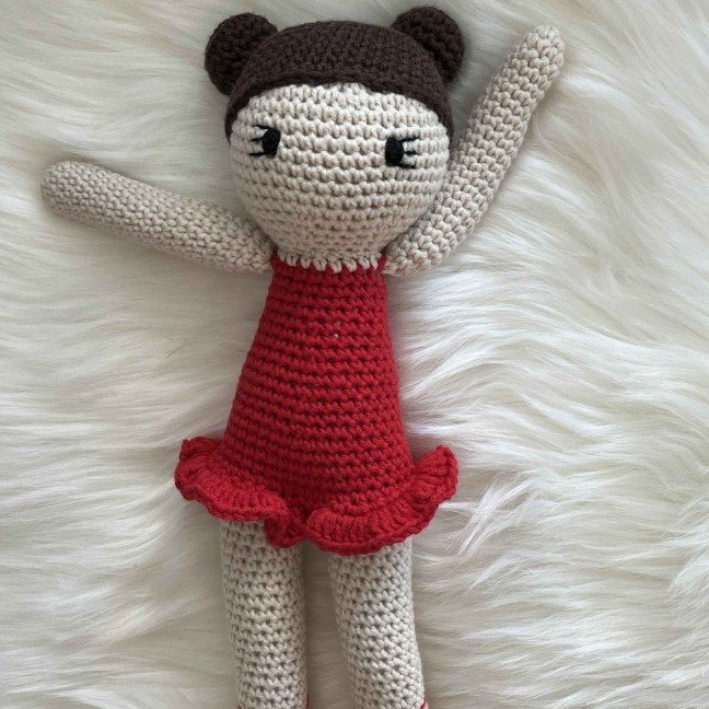 Red Ballerina 
Crochet Doll