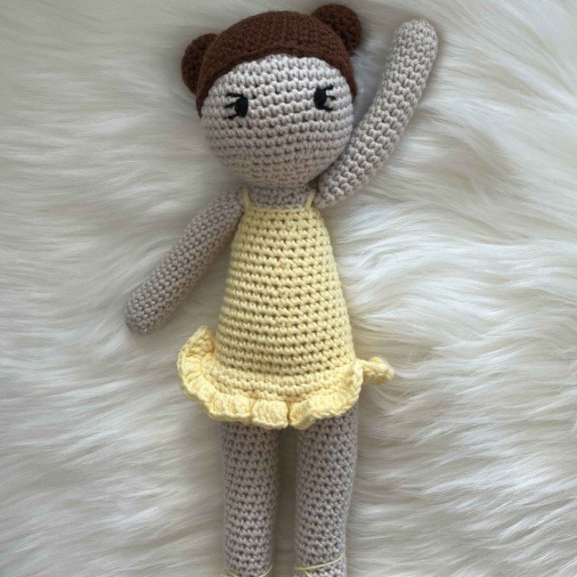 Yellow Ballerina 
Crochet Doll
