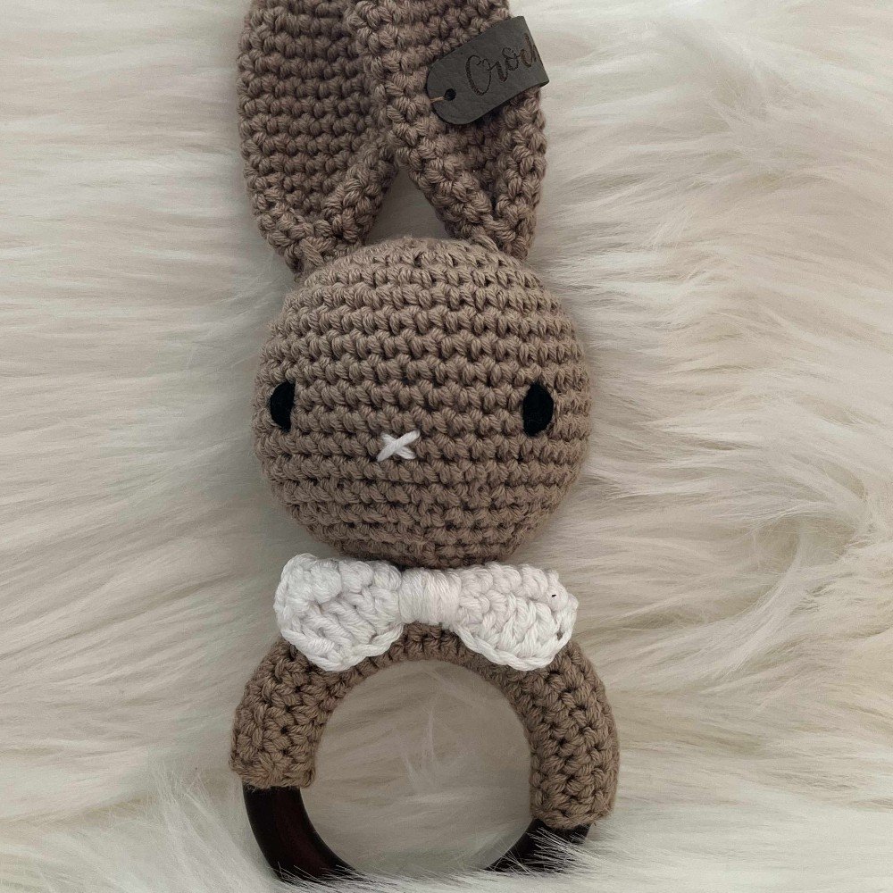 Beige Bunny 
Crochet Baby Teether