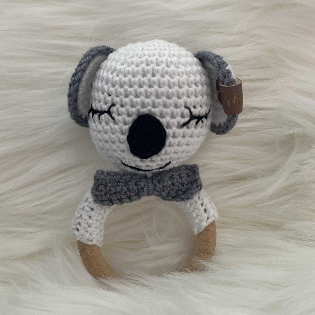 White Koala 
Crochet Baby Teether