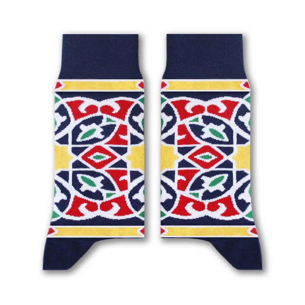 Khayamiya Blue 
Long Socks